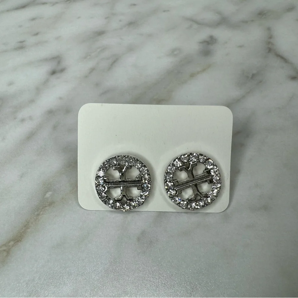 New! Tory Burch-Inspired Earrings Silver Stud OS - Picture 6 of 6